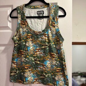 Big Bud Press Tank,  Size 1X, Limited Ed. Bill Ogden fungi fantasy print